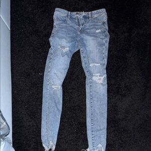 American Eagle Outfitters Light Blue Distressed Skinny Jeans